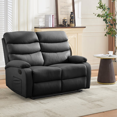 Deguzman Loveseat Recliner Sofa,double Reclining Loveseat With Side Pockets,small Couch For Living Room, Rv, Home Theater Seating