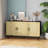 Sideboard Buffet Cabinet, Kitchen Cabinet, Coffee Bar Cabinet with 3 Rattan Doors-395127981