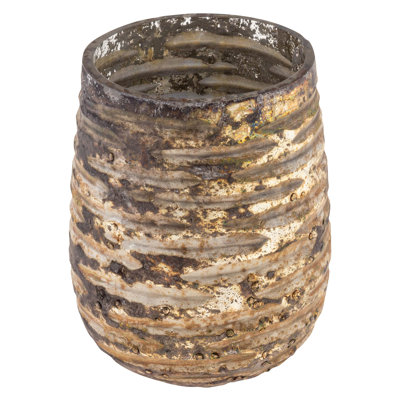 Votive en verre au mercure rustique