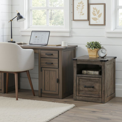 Eada One Drawer File, Smoked Grey Finish