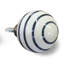 1,5 po x 1,5 po x 1,5 po blanc / bleu marine peint à la main, céramique - paquet de 8 boutons