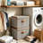 2 PCS Storage Bins with Lids, Collapsible Closet Organizer Container, Fabric Organizer Box with Handles, Decorative Storage Boxes with Lids for Organizing Clothes, Books, Light Grey-412948031