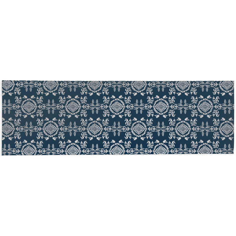 Jackie Soft Step Outdoor Area Rug, Runner 8' x 2'6", Navy