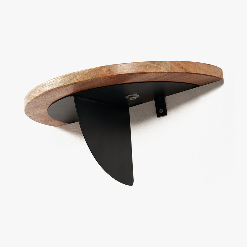 Kinnelon Half-circle Solid Wood Accent Shelf
