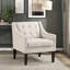 Chaise de jardin boutonnée beige: fabrication en contreplaqué, chaise d'appoint rembourrée en mousse haute beige: structure, housse de coussin de siège amovible, tissu texturé-1342793947