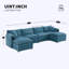 Canapé modulaire en chenille de 136 po avec siège large et large de 136 po, ensemble de canapé en forme de U avec coussins doubles, canapé à 6 places avec repose-pieds mobile, mobilier d'intérieur surdimensionné pour le salon-635276879
