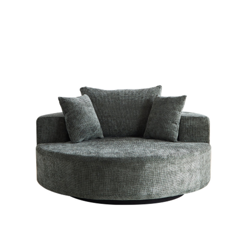 Chaise pivotante 55 po en chenille simple L, Vert