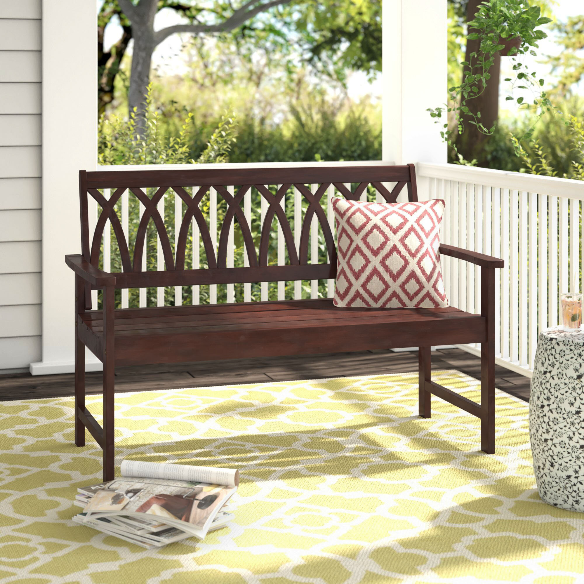 Charlton Home® Creekmore Acacia Outdoor Bench & Reviews | Wayfair