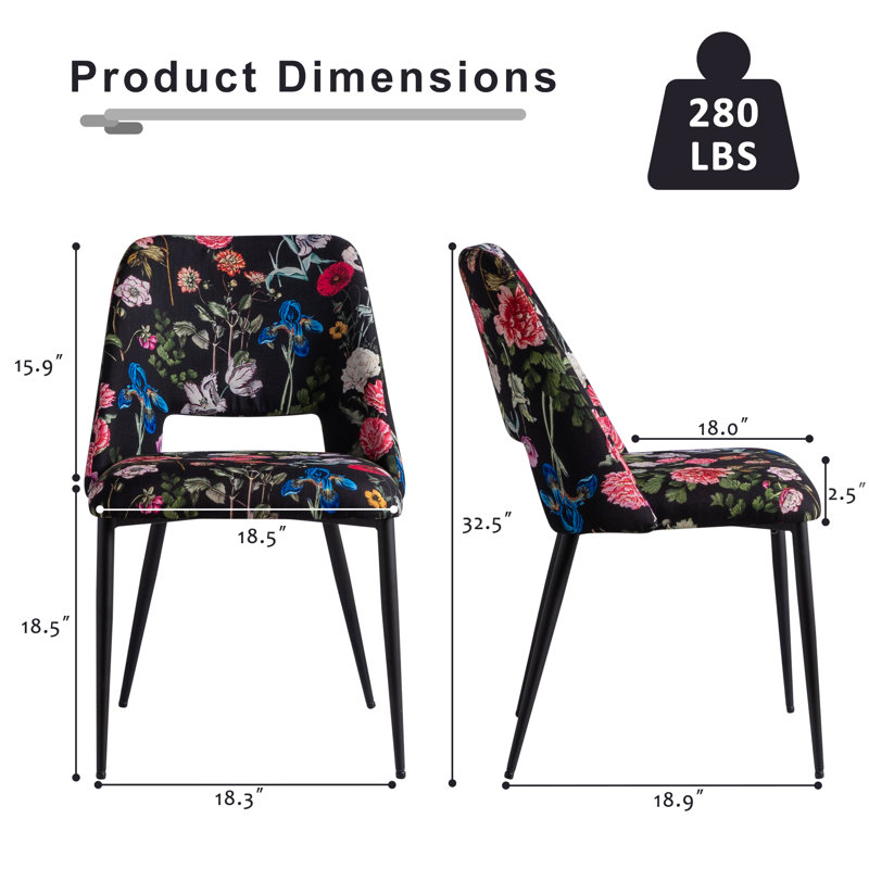 Chaise Keevay, Multicolore / noir, Noir