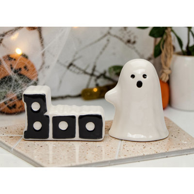 Halloween Ghost and Boo Salt and Pepper Shakers 