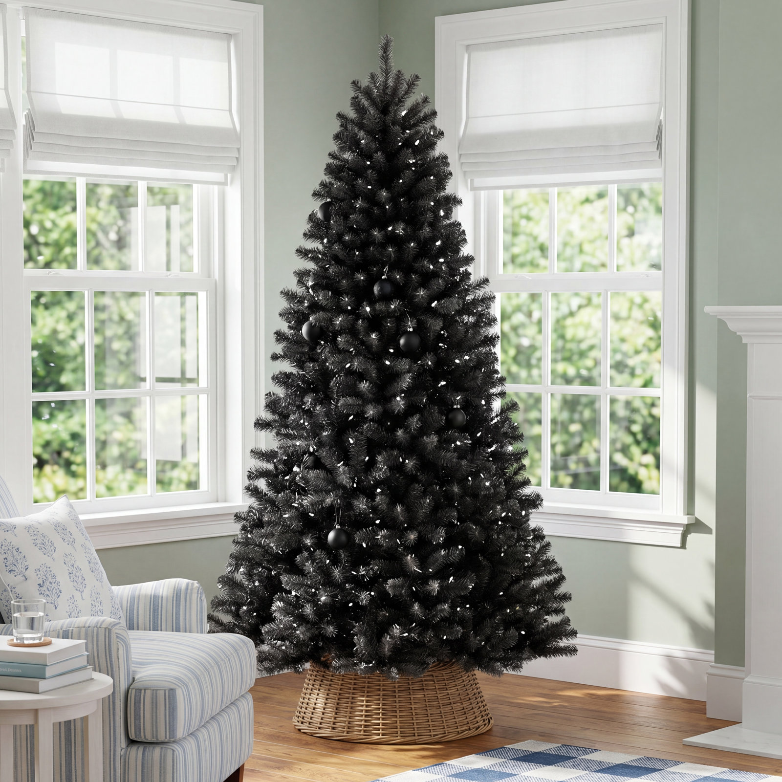 North Valley Black Spruce Halloween Tree, 7.5' H