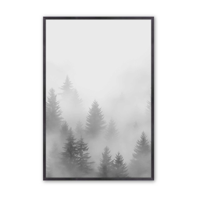 Imprimé Foggy Echoes III, Cadre en zinc patiné, H 21,25 po x l 17,25 po