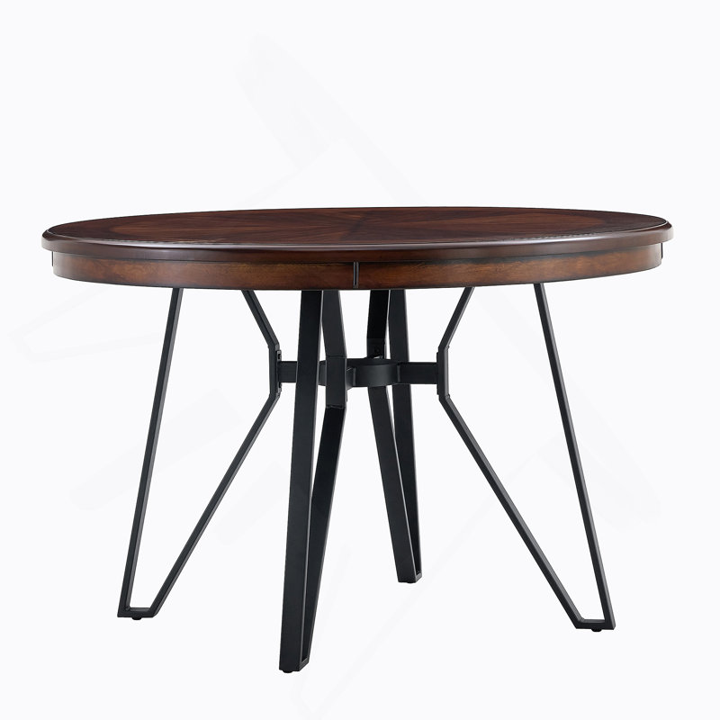 Table de salle à manger ronde (brun), Brun