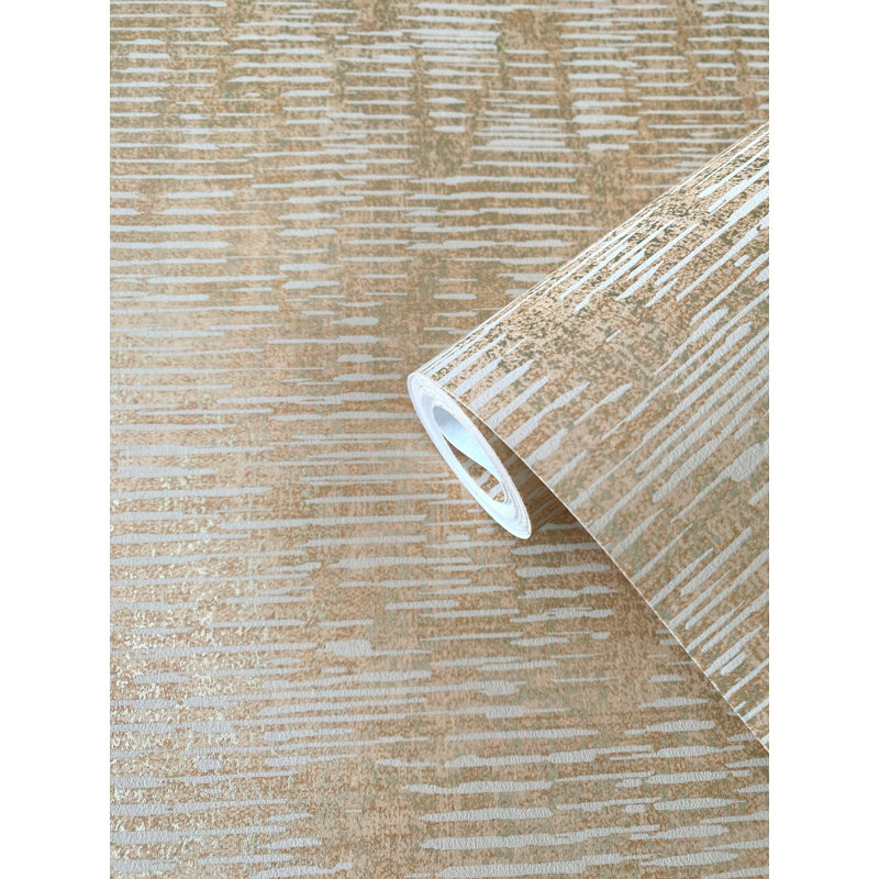 Elegance Collection Stripy Shimmer Wallpaper Roll, Gold