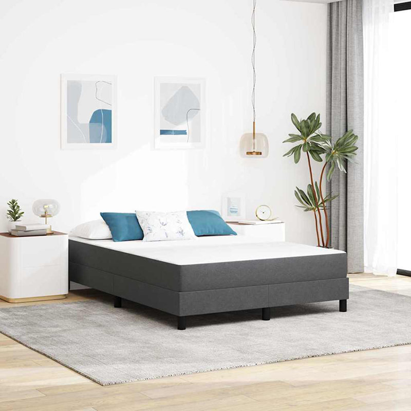 Vidaxl Bed Mattress With Mattress Grey Fabric, European Double (140 x 200 cm)