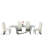 Tavarious Glass Top Metal Base Dining Table