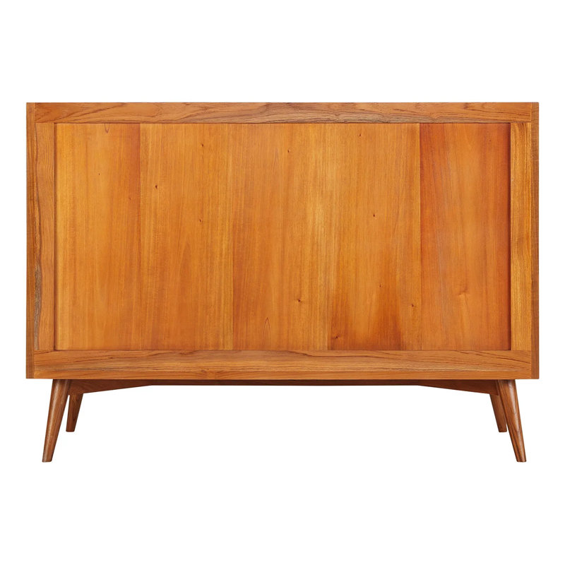 48" Natural Teak Single Bathroom Vanity with Carrara Marble Top