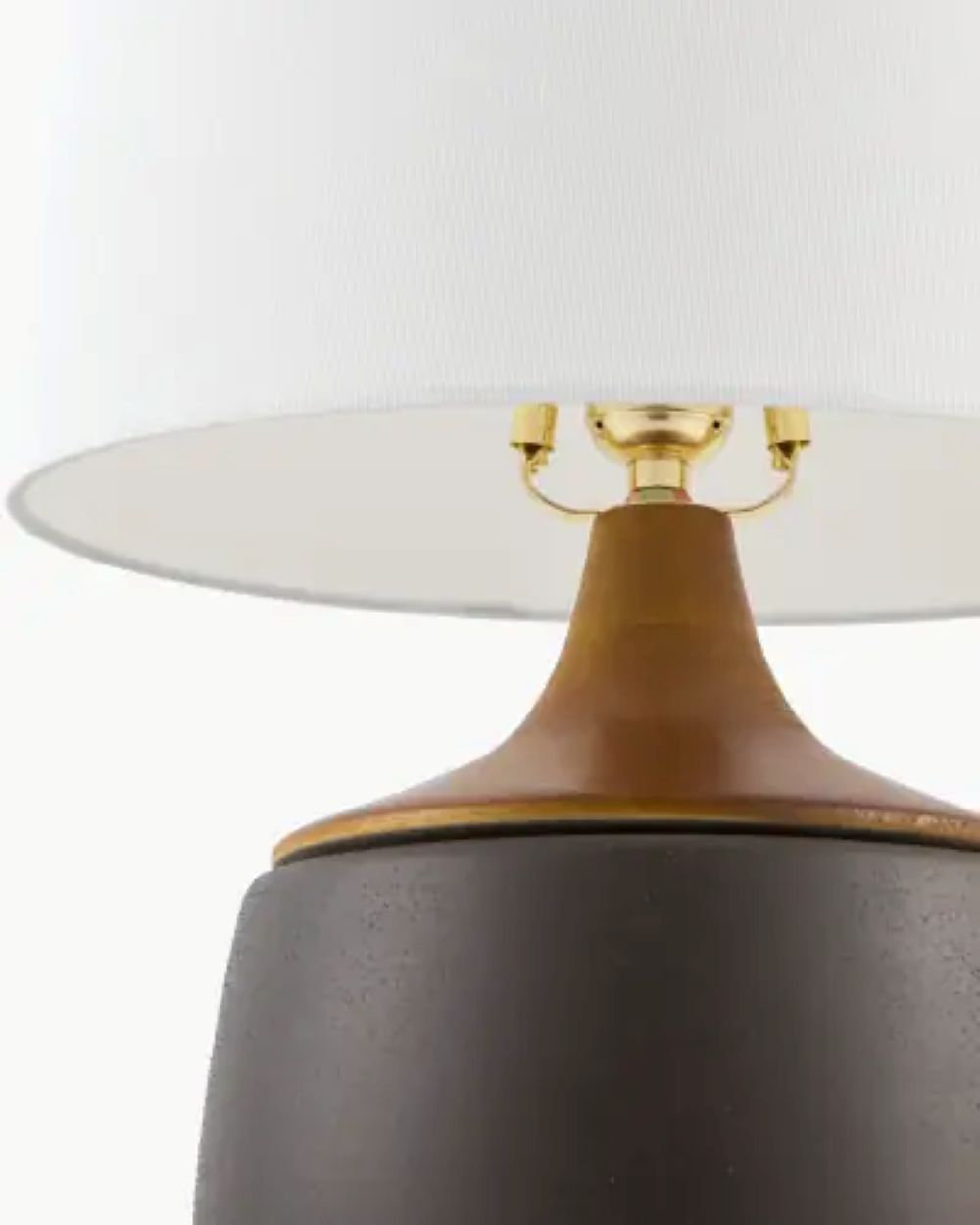Ceramic Table Lamp, Gray, White