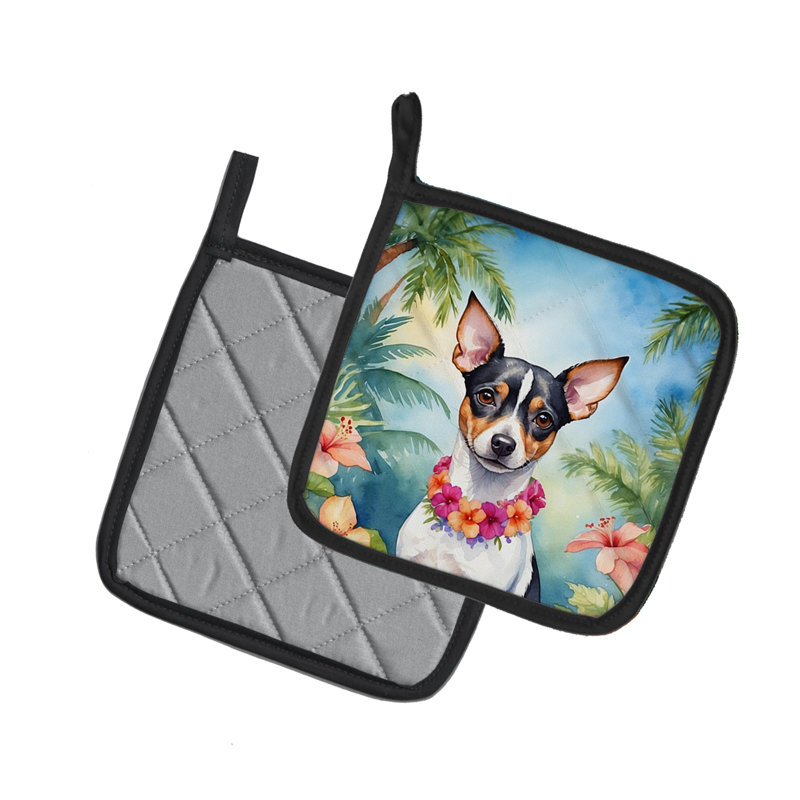 Caroline's Treasures Luau Party Floral Polyester Potholder Set