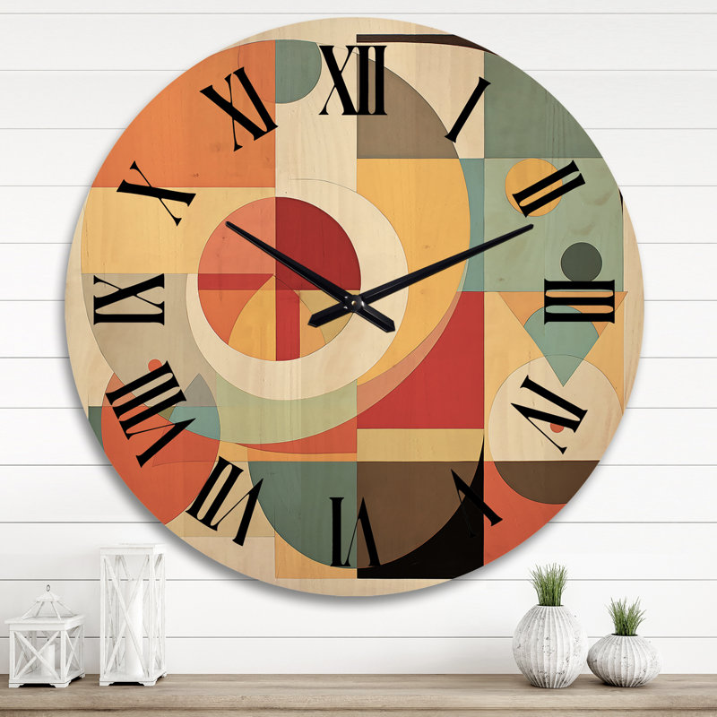 Horloge murale en bois massif Pingry, Très grand