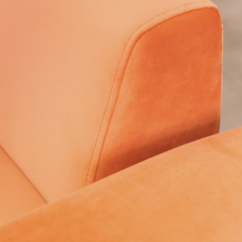 Canapé-lit rembourré 86,6 po Haylo, 100 % polyester orange