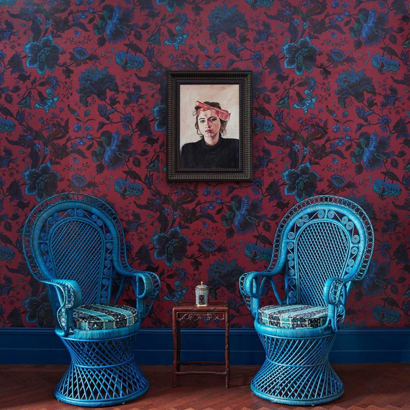 Majorelle 9.84' L x 70.87" W Wallpaper Roll, Viola Pink