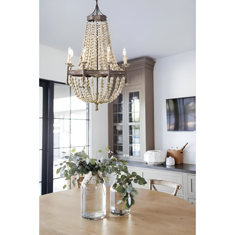  Lustre empire festonné à 8 lumières Zehlani avec perles et accents