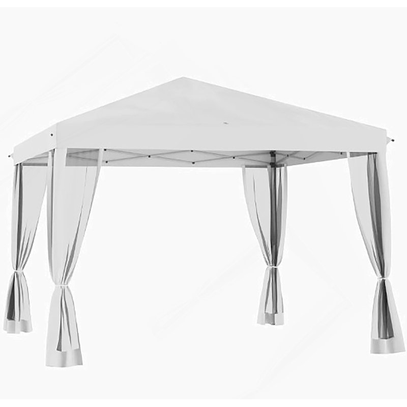 Pop Up Canopy,Outdoor Pop-Up Canopy With Sidewalls, Mesh Walls, Instant Setup, Cream White