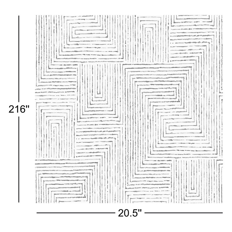 Ink Peel & Stick Geometric Roll, Black