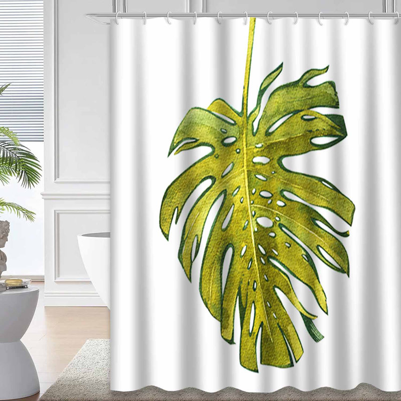Aquarelle, feuilles tropicales, banane exotique, branches vertes, botanique avec 12 crochets, L 72 po x l 84 po