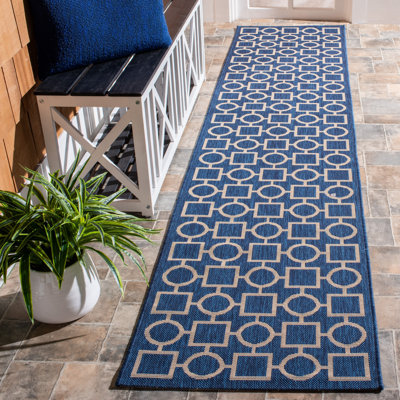 Arneshia Cotton Blue/Beige Area Rug
