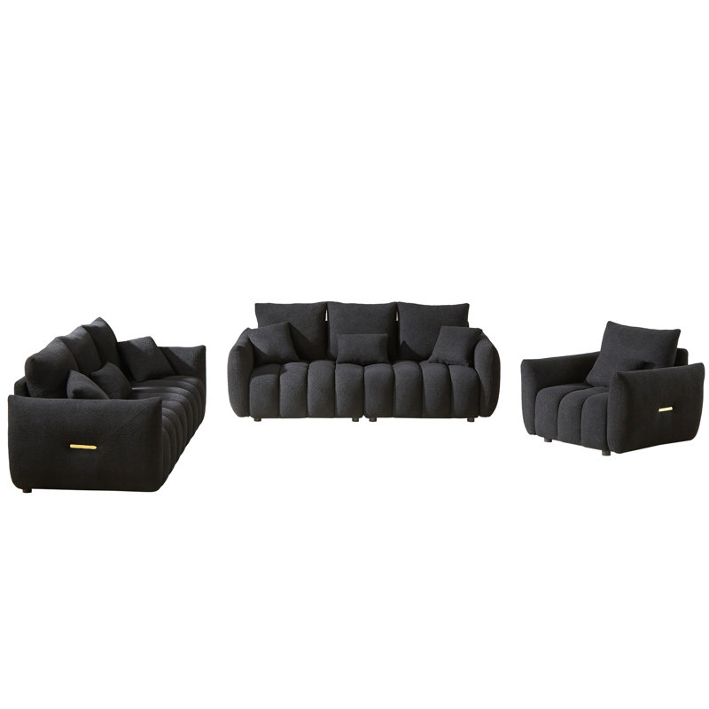 7 places, structure en pin et en eucalyptus, rembourrage en mousse souple, matériau de tissu moderne après-midi relaxant, moments de détente tranquille