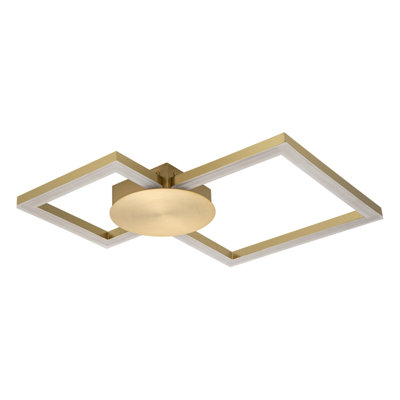 COSYLYTE Miles Bathroom Double Square Built-in, Integrated LED Modern Ceiling Flush Light - IP44, 44x44x5cm, 3,000K Neutral white