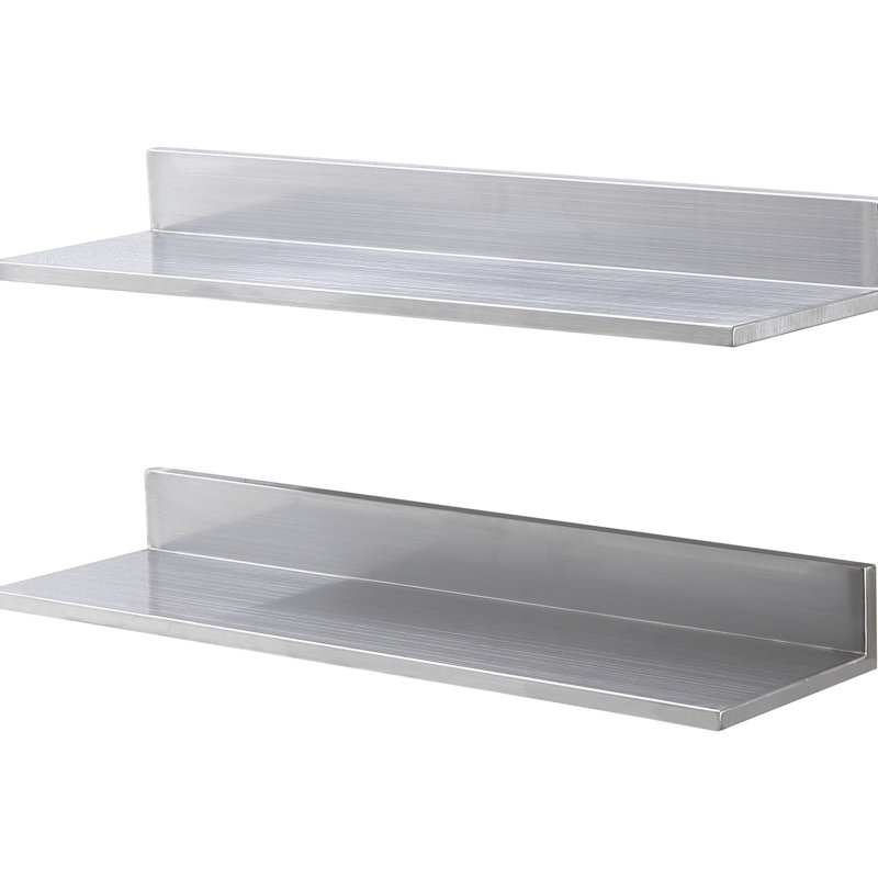 Tablette flottante en acier inoxydable de 8,6 po x 30 po, capacité de 44 lb, rangement pour restaurant, bar, hôtel, argent, tablette spacieuse en acier, facile à assembler