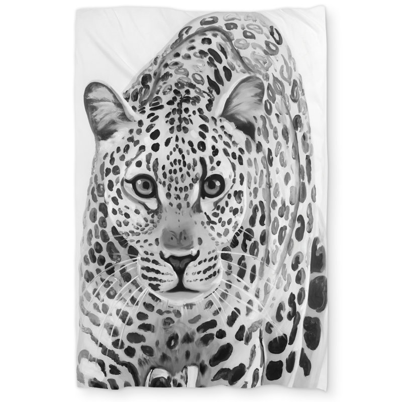 Leopard Ready to Attack Duvet Cover | Feline Hyperrealist Decor