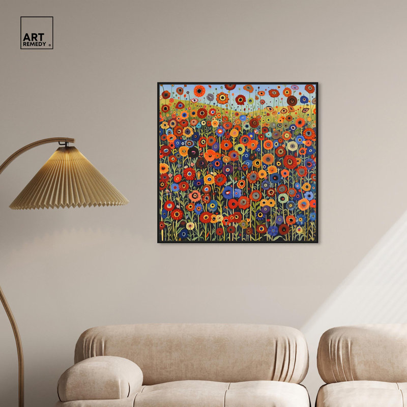 Art et art floral sur toile, H 12 po x l 12 po, Structure noire