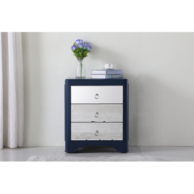 Cosmo  3 - Drawer Mirrored Accent Chest by Prestige