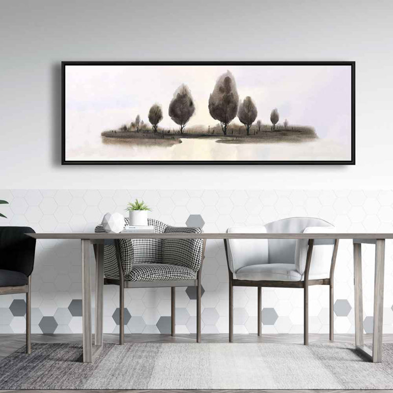 «Abstract Landscape of Trees», art sur toile encadré bleu pour la maison