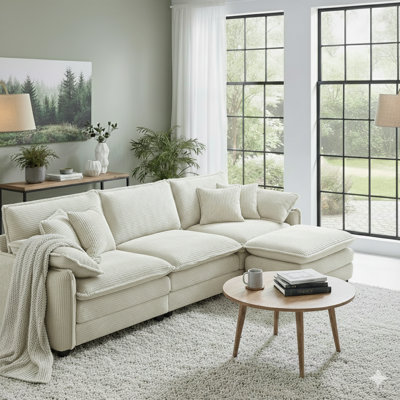 116 Inch Sectional Sofa With Ottoman