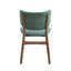 Chaise d'appoint rembourrée verte et noyer-171565597