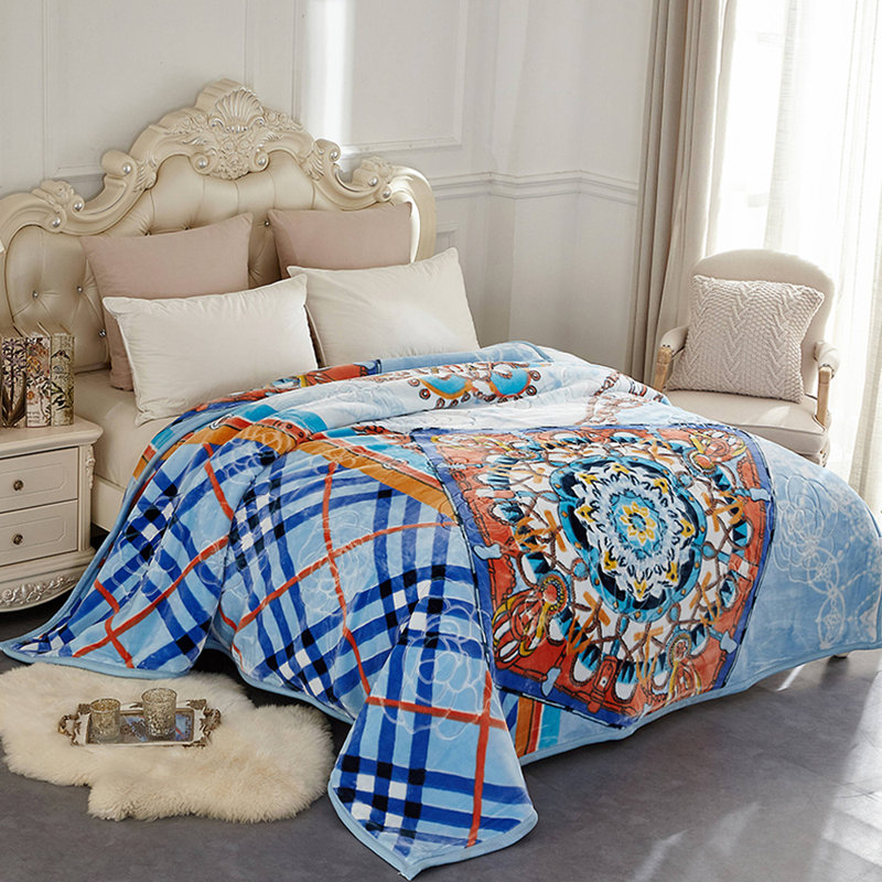 WF-Lavender Hand Woven Throw Blanket, Queen