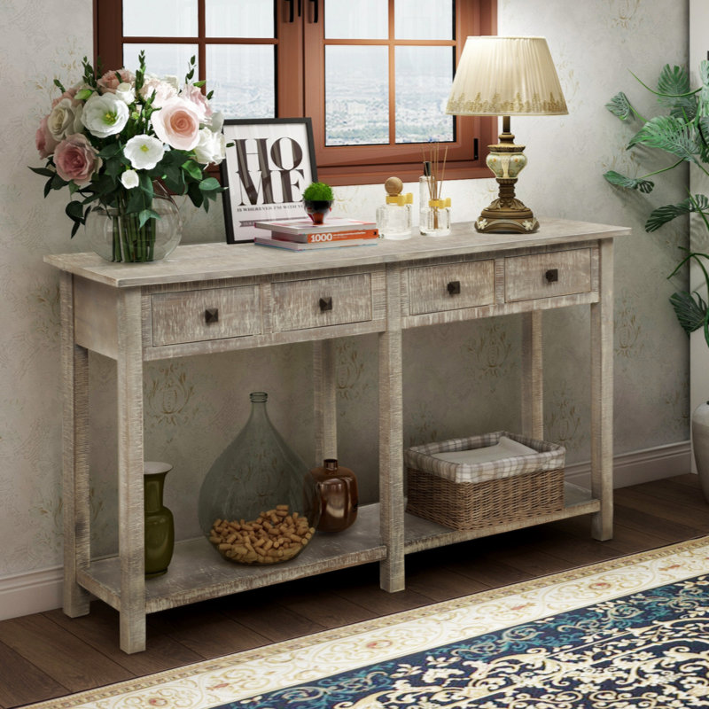 Console de table d'entrée Trissa, Gris délavé