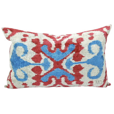 Ikat Velvet Throw Pillow