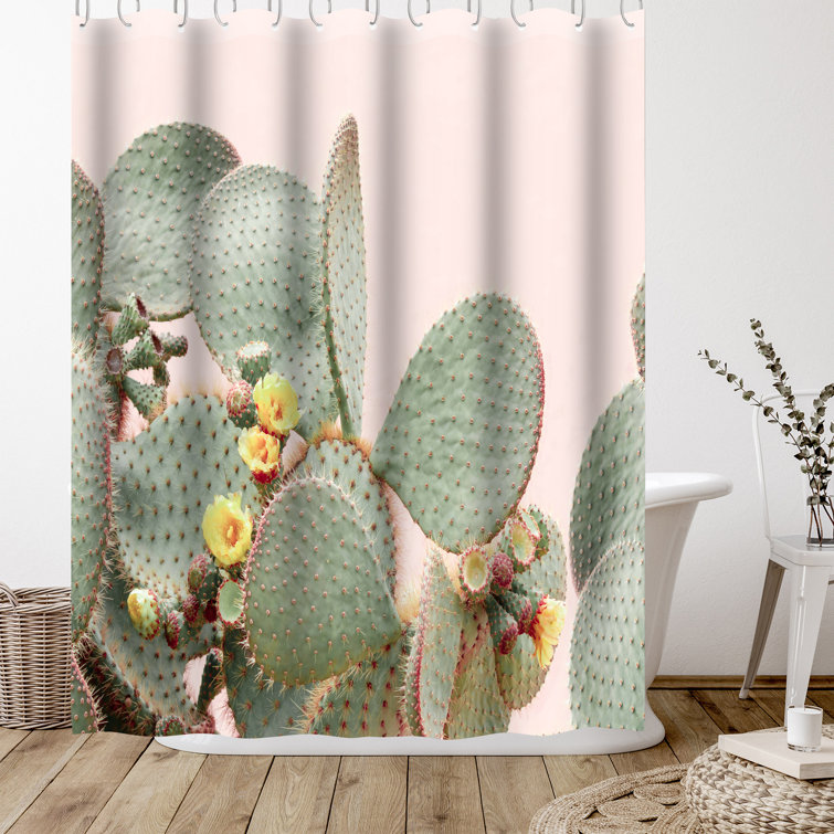71 x 74 Shower Curtain, Blooming Cactus by Sisi and Seb The Twillery Co.