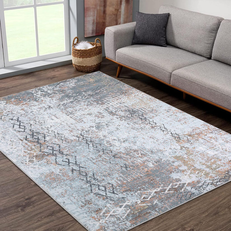 Tapis moderne moderne à motif abstrait 9 x 12