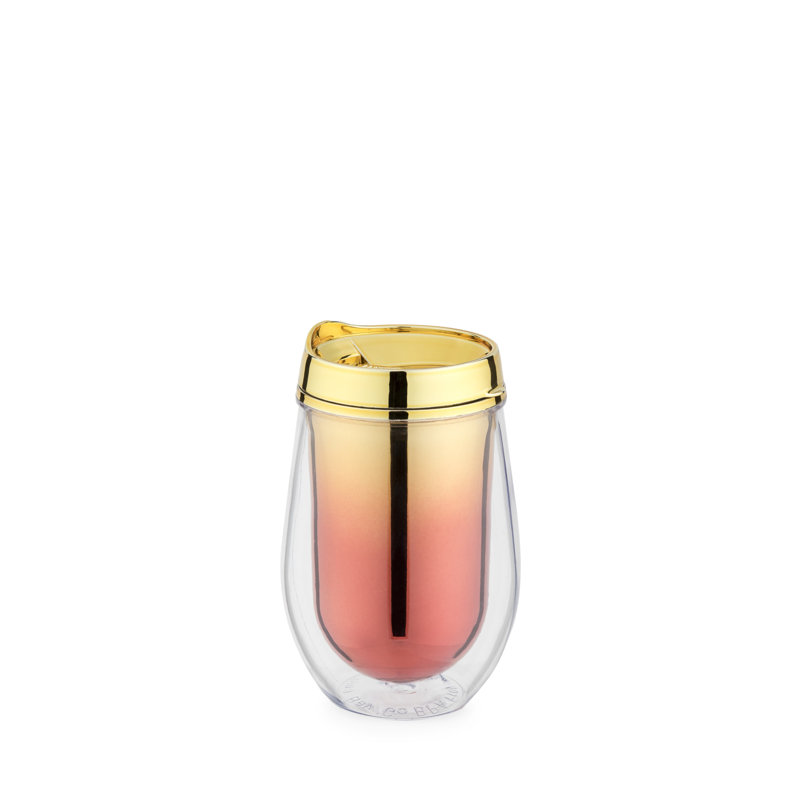 Verre à vin métallique sans pied en couleurs assorties