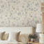 Passion Flower Toile Floral Wallpaper Roll-158612593