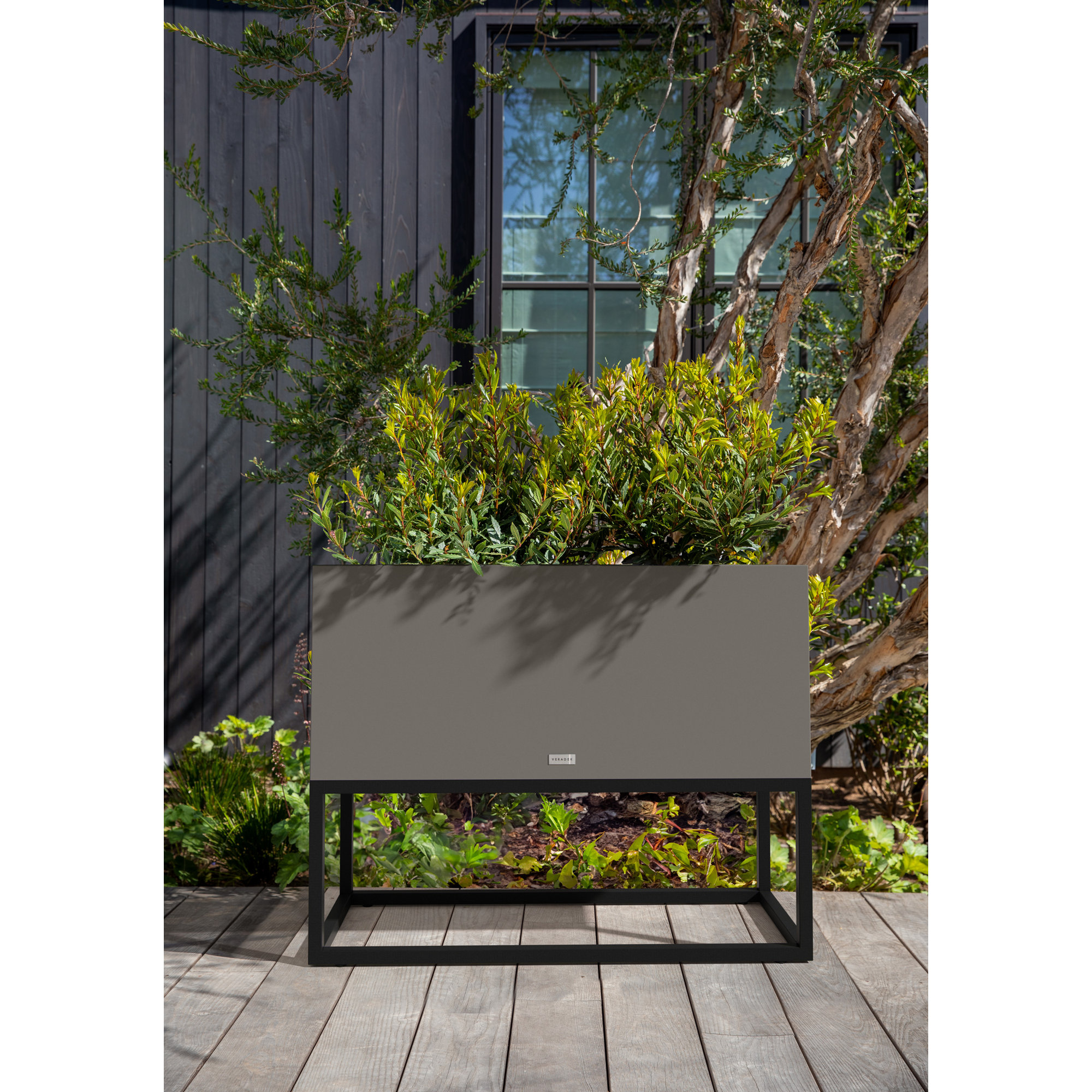 Veradek Block Series Raised Long Box Planter, 30" H x 15" W x 38" D, Gray