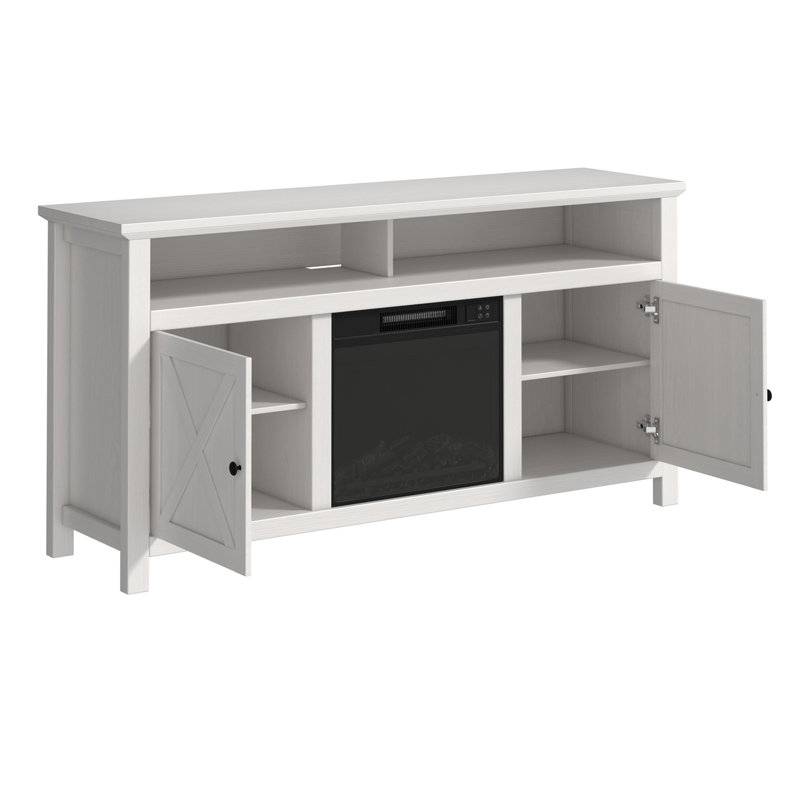 Foyer électrique l 58,23 po Voigle, blanc
