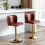 Meubles, tabourets de bar pivotants à hauteur de siège réglable, tabourets de bar rembourrés en polyuréthane moderne avec dossier complet capitonné, pour pub à domicile et îlot de cuisine (ensemble de 2)-564403548